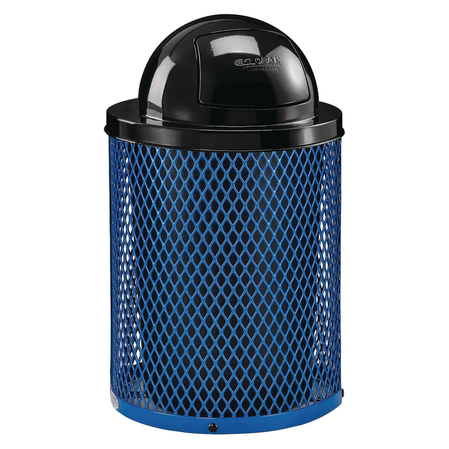 global-industrial-outdoor-diamond-steel-trash-can-36-gal-dome-lid-blue-gbe261948bl_1